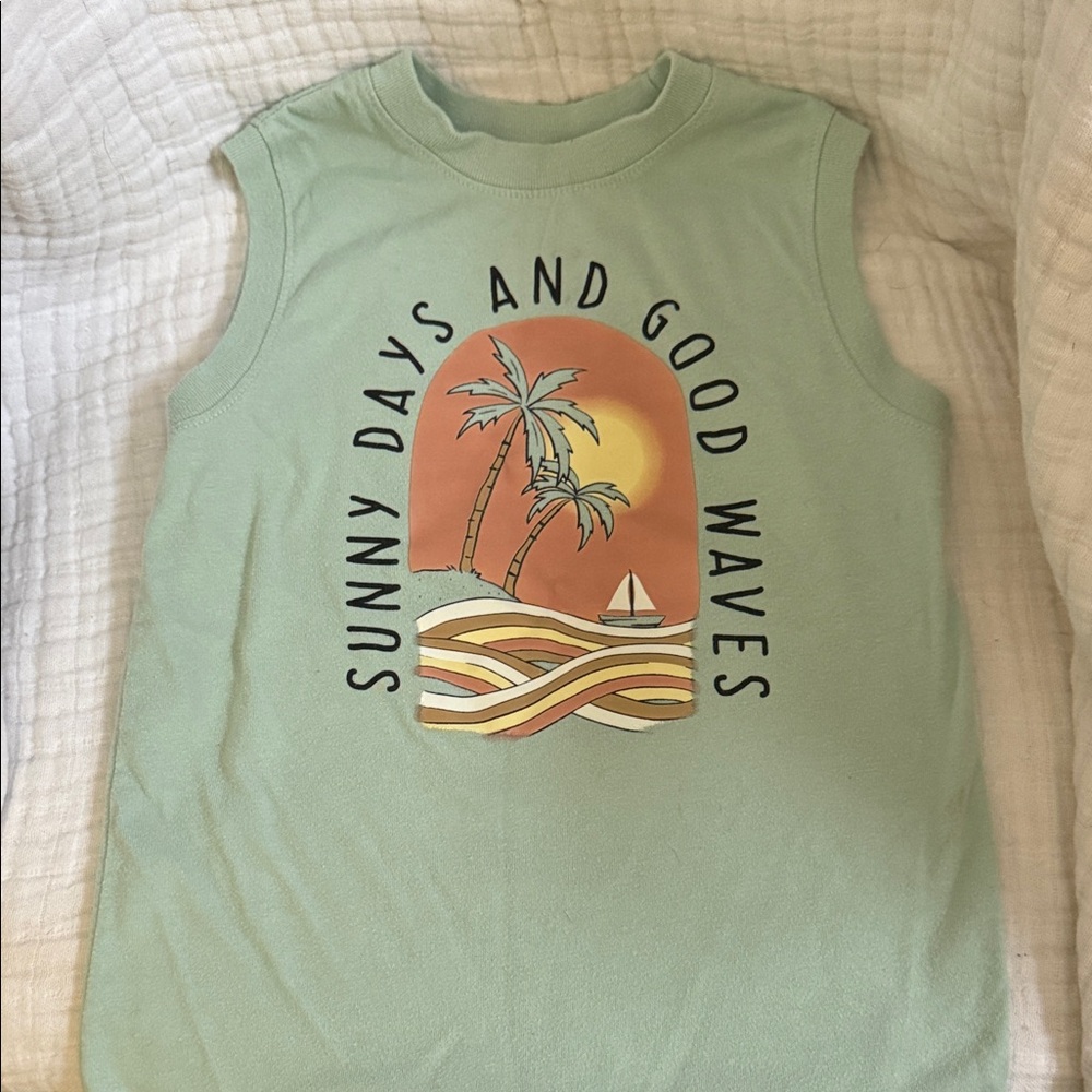 Garanimals Mint Green Tank Top with Beach Design